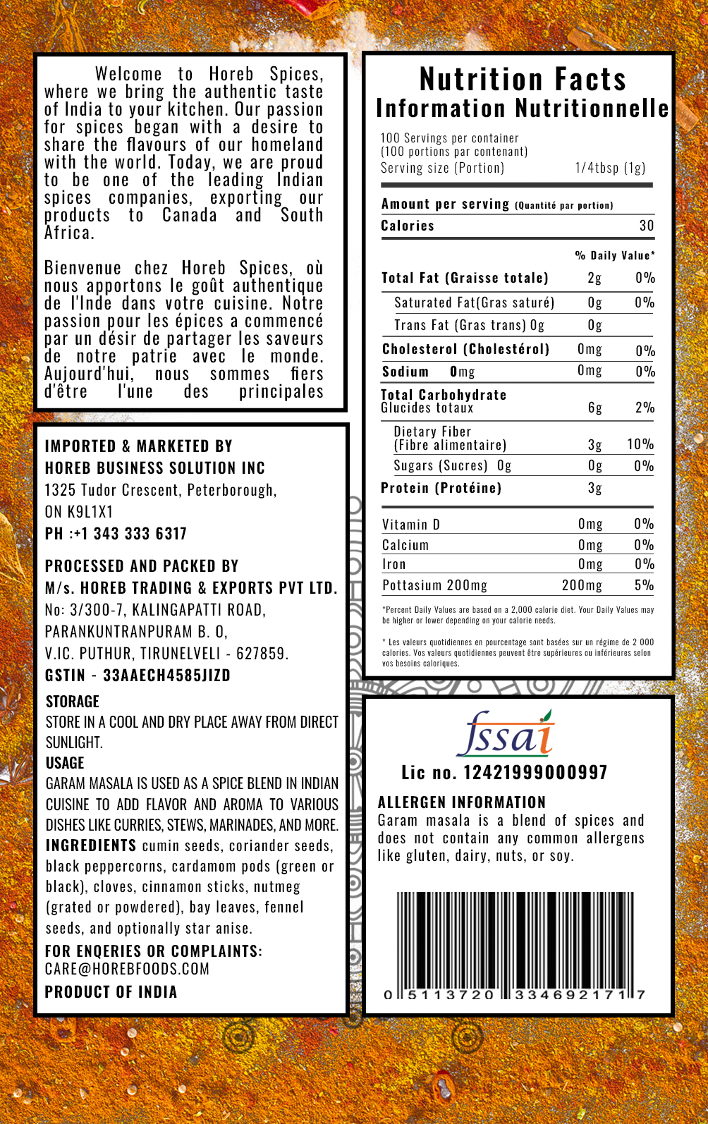 Garam Masala - Back